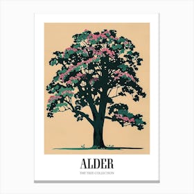Alder Tree Colourful Illustration 1 Poster Canvas Print