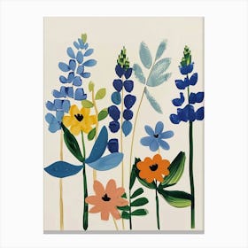 Painted Florals Bluebonnet 2 Canvas Print