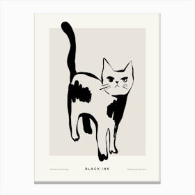 Black Ink Cat Canvas Print