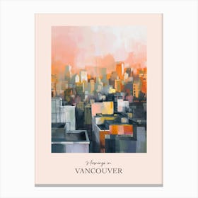 Mornings In Vancouver Rooftops Morning Skyline 1 Canvas Print