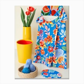 Blue Flower Bag Canvas Print