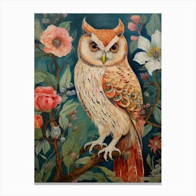 Eastern Screech Owl 3 Detailed Bird Painting Canvas Print