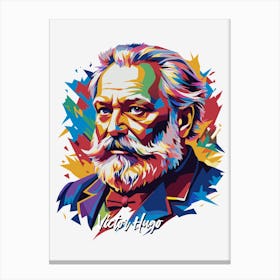 Victor Hugo 02 Portrait WPAP Pop Art Canvas Print