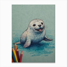 Seal Drawing Canvas Print