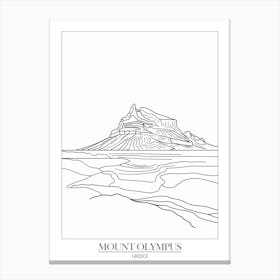 Mount Olympus Greece Line Drawing 8 Poster Canvas Print
