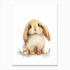 Mini Satin Rabbit Kids Illustration 3 Canvas Print
