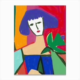 Woman With A Flower Canvas Print