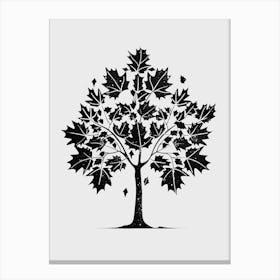 Maple Tree Simple Geometric Nature Stencil 1 Canvas Print