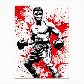 Cassius Clay Portrait Ink Painting (9) Canvas Print