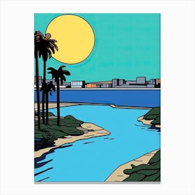 Minimal Design Style Of Miami Beach, Usa 5 Canvas Print