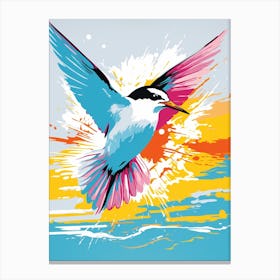 Andy Warhol Style Bird Common Tern 2 Canvas Print