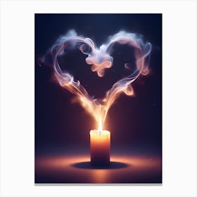 Heart Shaped with Candle smoke Canvas Print
