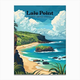 Laie Point Hawaii Beach Digital Travel Art Leinwandbild