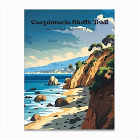 Carpinteria Bluffs Trail Nature Preserve Digital Travel Illustration Canvas Print