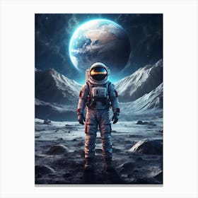 Astronaut Space Scene Canvas Print