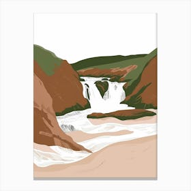 Waterfall In Iceland Canvas Print