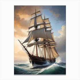 Sailing Ship Painting (22) Canvas Print