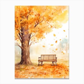 Cute Autumn Fall Scene 48 Canvas Print