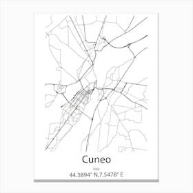 Cuneo,Italy Minimalist Map Canvas Print