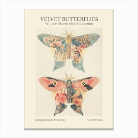 Velvet Butterflies Collection Shimmering Butterflies William Morris Style 3 Canvas Print