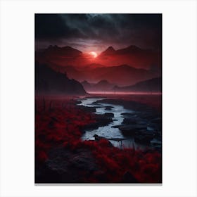 Red Landscape Print Canvas Print