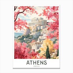 Athens, Greece Maximalist Travel Poster Vibrant Colour Canvas Print