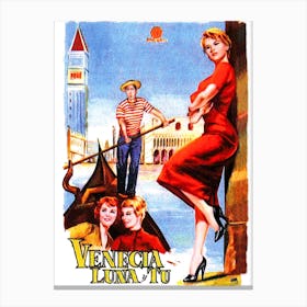 Venice, The Moon And You, Vintage Movie Poster Canvas Print