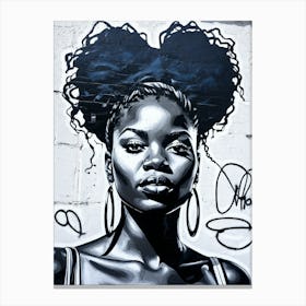 Graffiti Mural Of Beautiful Black Woman 88 Canvas Print