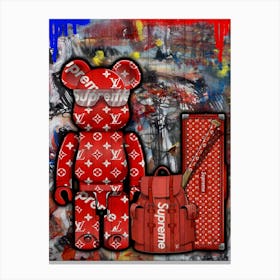 Kaws Lv X Supreme Collection Canvas Print