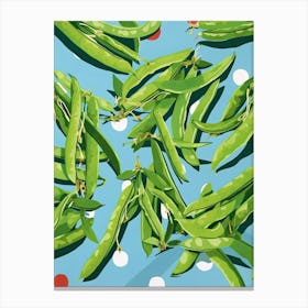 Sugar Snap Peas Summer Illustration 2 Canvas Print