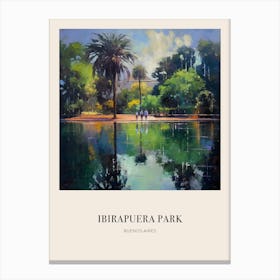 Ibirapuera Park Buenos Aires Argentina 2 Vintage Cezanne Inspired Poster Canvas Print