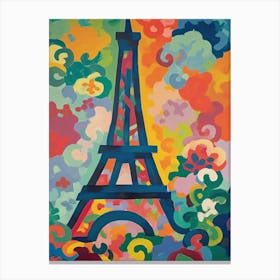 Eiffel Tower Paris France Henri Matisse Style 8 Canvas Print
