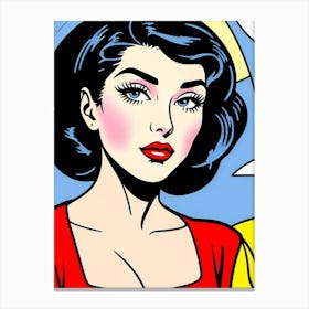 The Power of Color: A Woman’s Bold Pop Art Reflection Pop Art Canvas Print