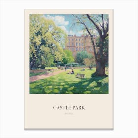 Castle Park Bristol 3 Vintage Cezanne Inspired Poster Canvas Print