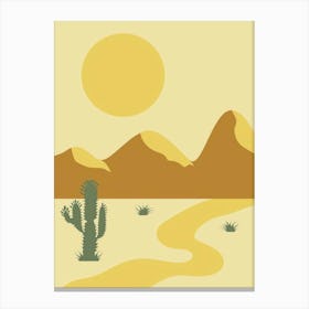 Cactus In The Desert 2 Canvas Print