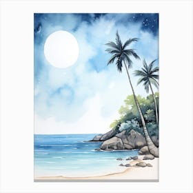 Watercolour Of Anse Lazio   Praslin Island Seychelles3 Canvas Print