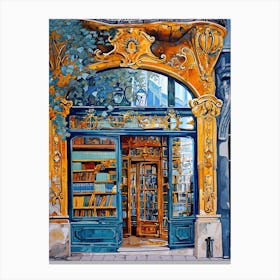 Budapest Book Nook Bookshop 4 Canvas Print