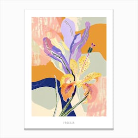 Colourful Flower Illustration Poster Freesia 1 Canvas Print