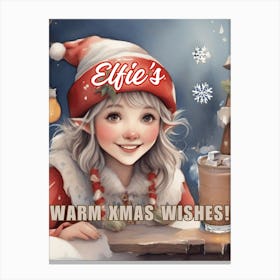 Elfie Warm Xmas Wishes Canvas Print