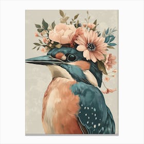 Bird With A Flower Crown Canvas Print