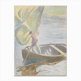 Boy And Sail, 1908, By Magnus Enckell Canvas Print