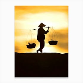 Street vendor, Vietnam Canvas Print