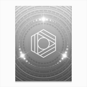 Geometric Glyph in White and Silver with Sparkle Array n.0050 Canvas Print