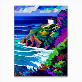 Uluwatu Indonesia Colourful Painting Tropical Destination Canvas Print