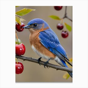 Eastern Bluebird-Reimagined 7 Canvas Print