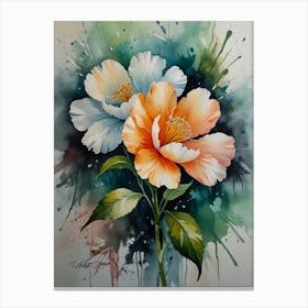 Two Peonies Canvas Print