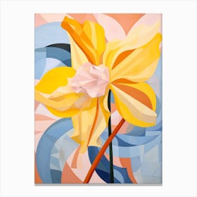 Daffodil 5 Hilma Af Klint Inspired Pastel Flower Painting Canvas Print