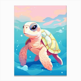 Dreamy Sea Turtle Digital Illustration Canvas Print
