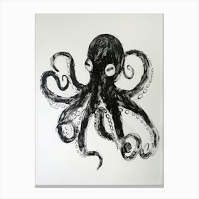 B&W Octopus Canvas Print