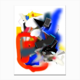 Coloful Geometric Abstraction Black Red Yellow And Blue Canvas Print
